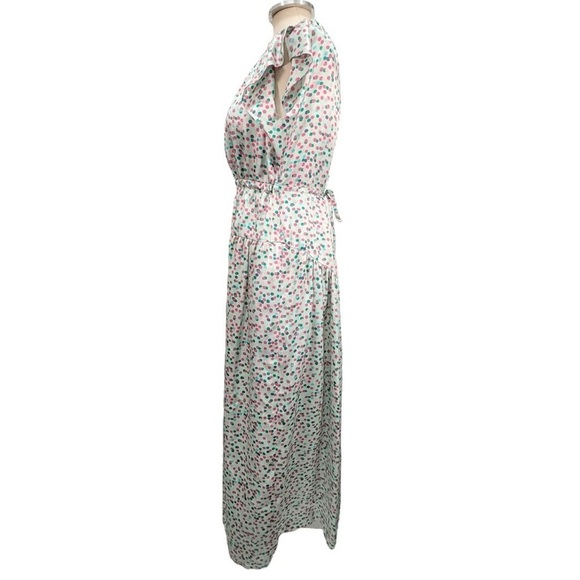 Dovima Silk Ruffle Sleeve Tie Waist Maxi Dress Size Medium - Picture 3 of 13